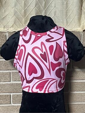 Y2K Pink Hearts Cropped Tank
